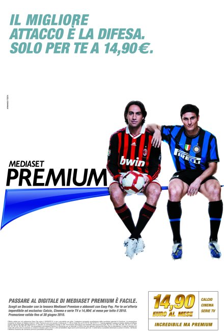 Javier Zanetti e Alessandro Nesta testimonial per Mediaset Premium